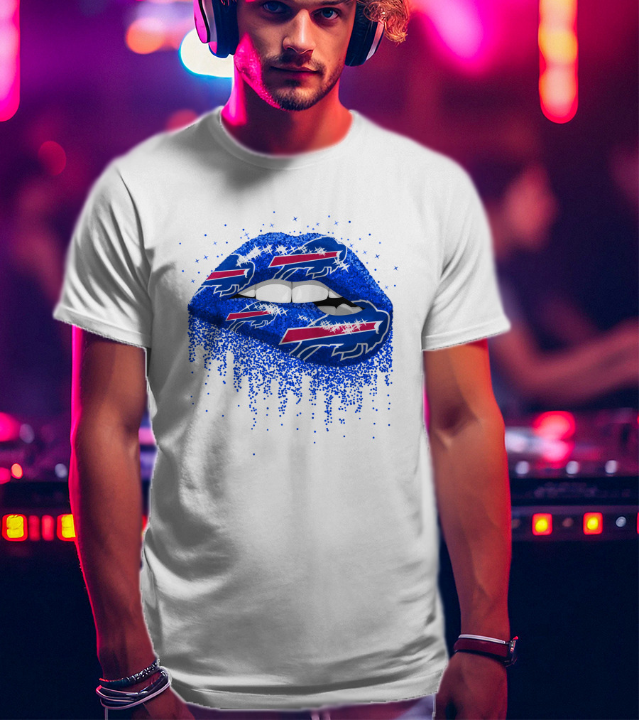 Buffalo Bills Football Team Blue Lips T-Shirt