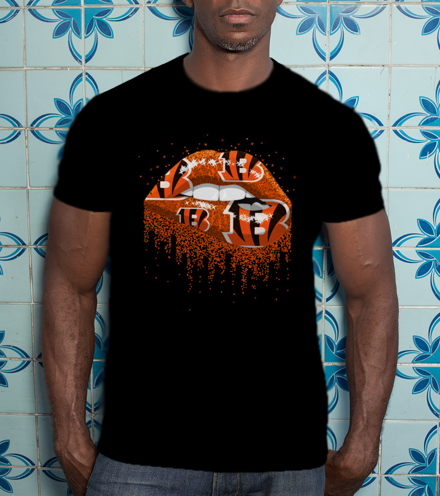 Cincinnati Bengals Tiger Stripe Lips Pattern Fan Merchandise T-Shirt