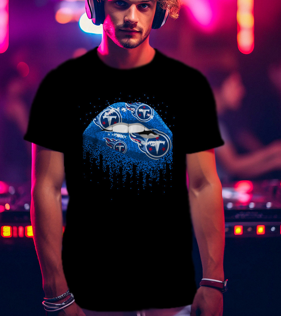 Tennessee Titans Glitter Lips T-Shirt