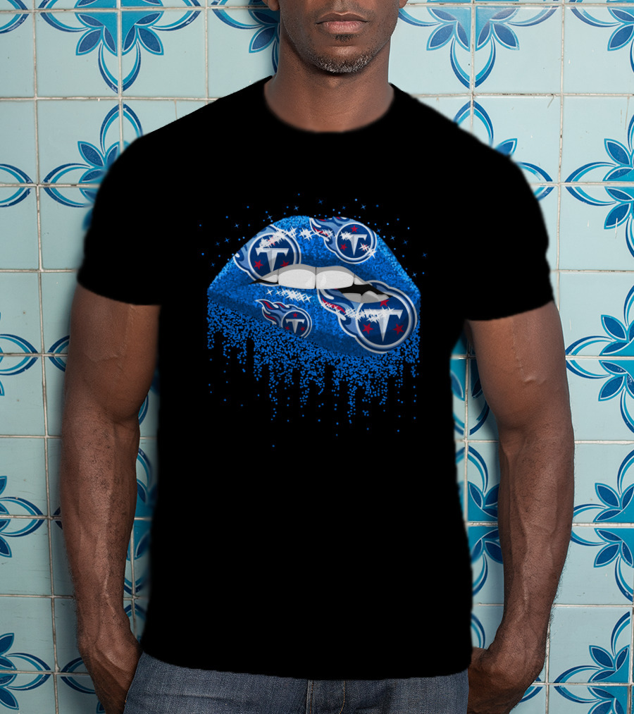 Tennessee Titans Glitter Lips T-Shirt