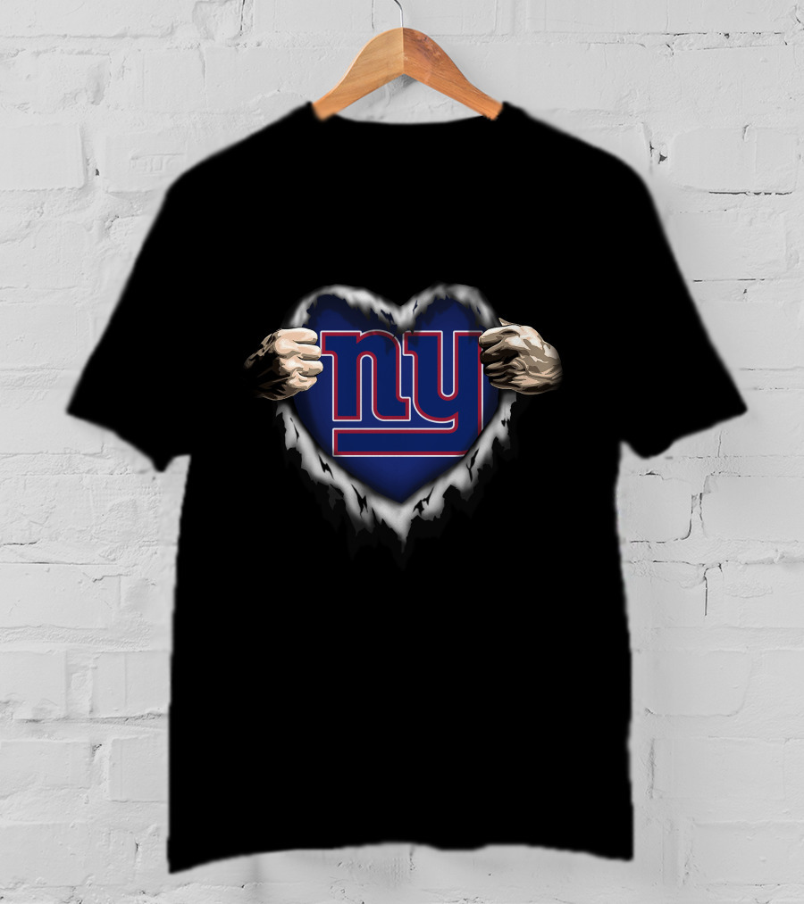 New York Giants Heart Ripped NY T-Shirt