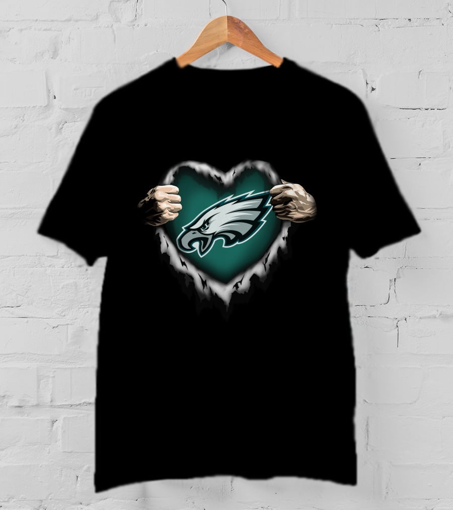 Philadelphia Eagles Heart Ripped Open T-Shirt