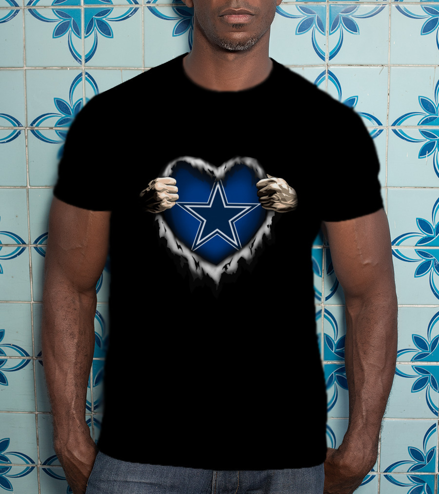 Dallas Cowboys Ripped Heart T-Shirt