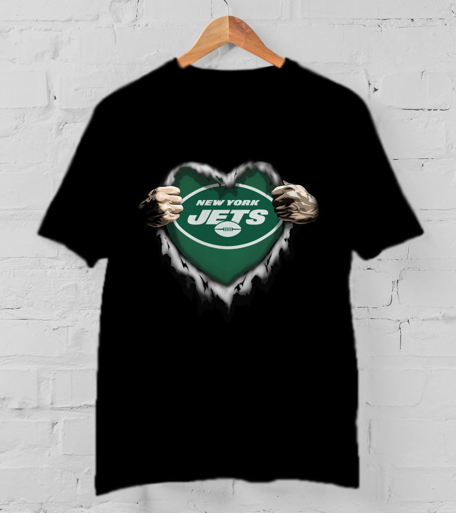 New York Jets Heart Ripped T-Shirt