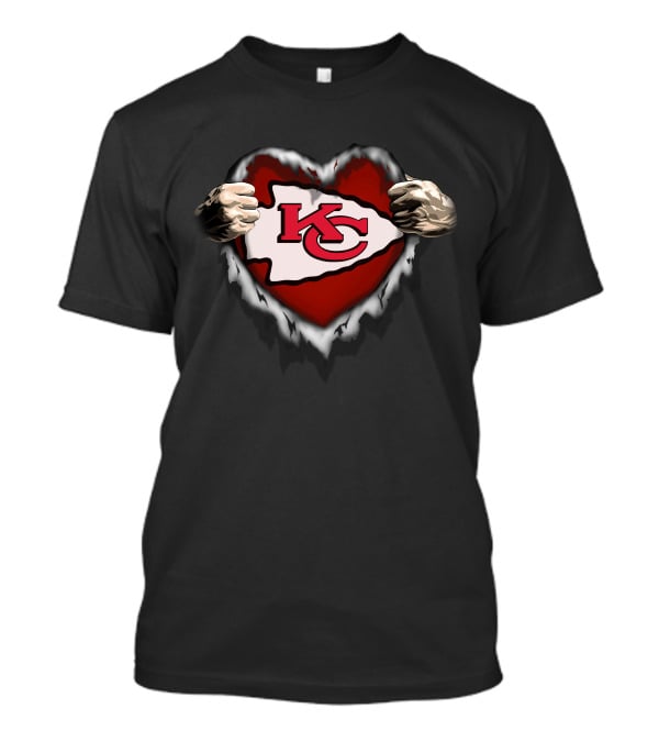 Kansas City Chiefs Heart Ripped T-Shirt