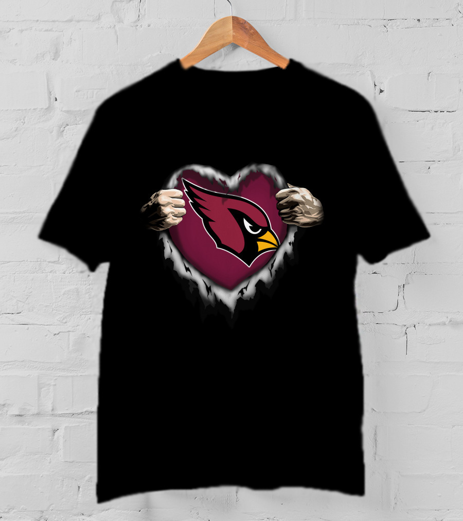 Arizona Cardinals Ripped Heart T-Shirt