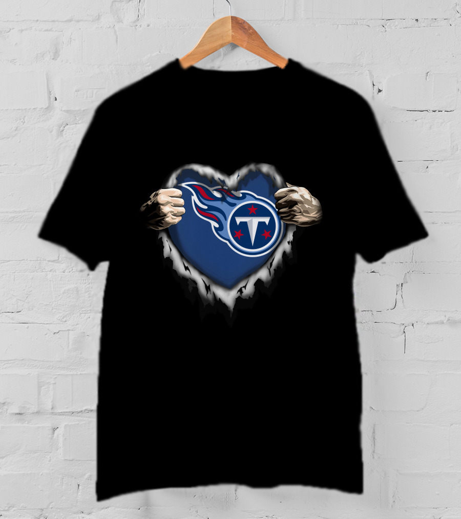 Tennessee Titans Ripped Heart T-Shirt