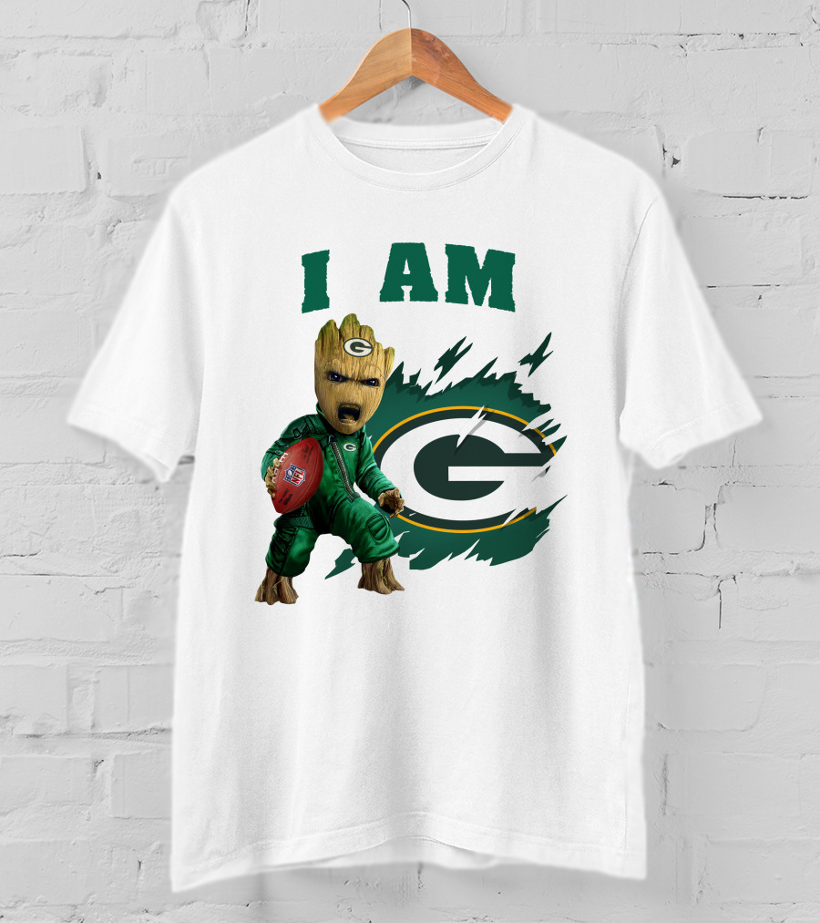I Am Groot Green Bay Packers Football Fan T-Shirt