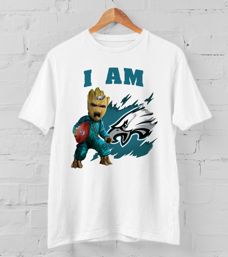 I Am Groot Philadelphia Eagles Football Marvel Crossover T-Shirt