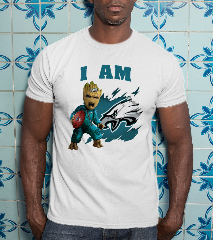 I Am Groot Philadelphia Eagles Football Marvel Crossover T-Shirt