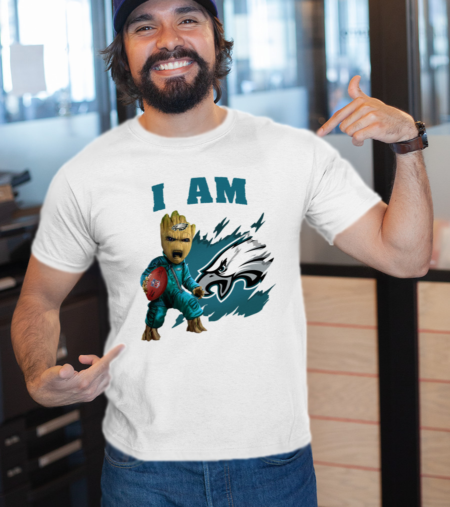 I Am Groot Philadelphia Eagles Football Marvel Crossover T-Shirt