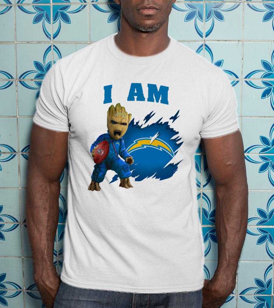 I Am Groot Los Angeles Chargers Football Marvel Character T-Shirt