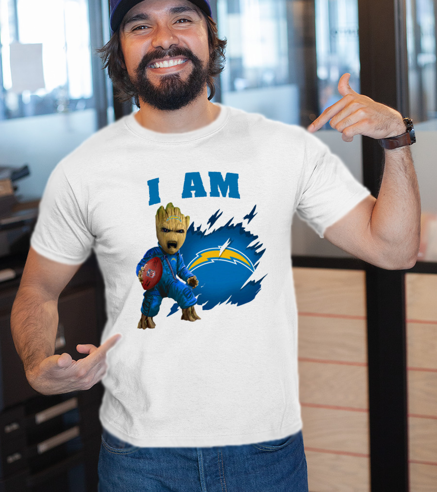 I Am Groot Los Angeles Chargers Football Marvel Character T-Shirt