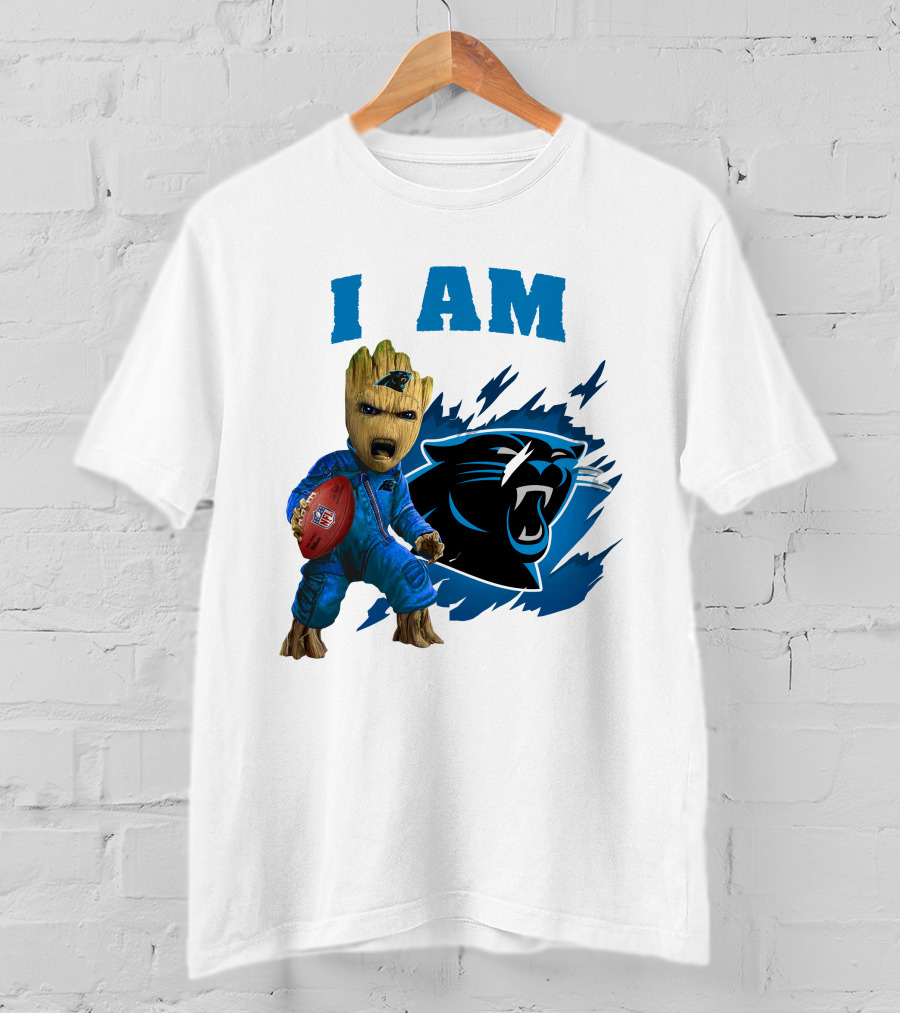 I Am Groot Carolina Panthers NFL Football Groot With Panthers T-Shirt