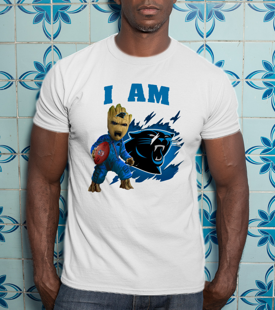 I Am Groot Carolina Panthers NFL Football Groot With Panthers T-Shirt