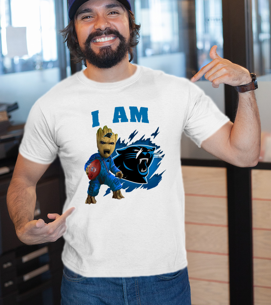 I Am Groot Carolina Panthers NFL Football Groot With Panthers T-Shirt