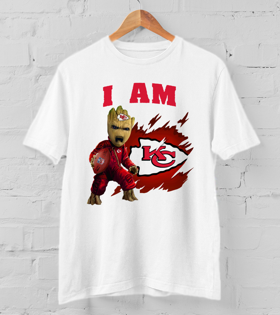 I Am Groot Kansas City Chiefs KC Football Fan Groot T-Shirt