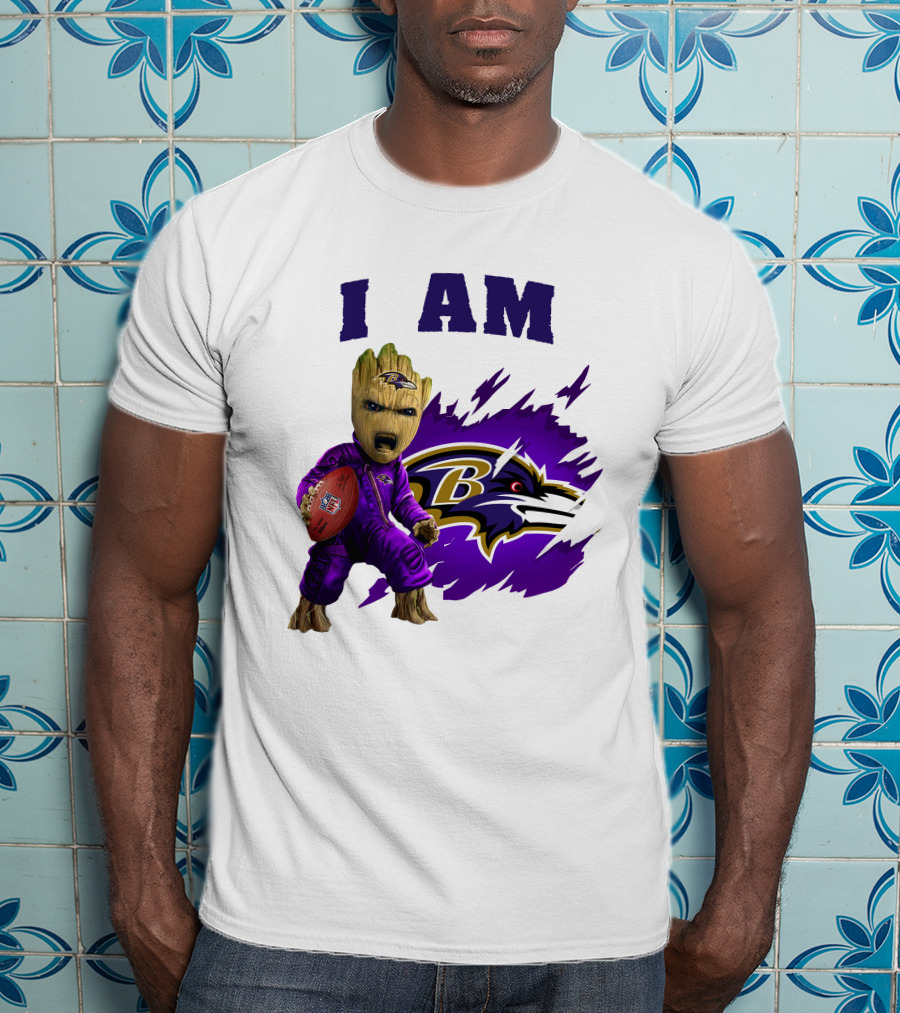 I Am Groot Baltimore Ravens Football Fan T-Shirt
