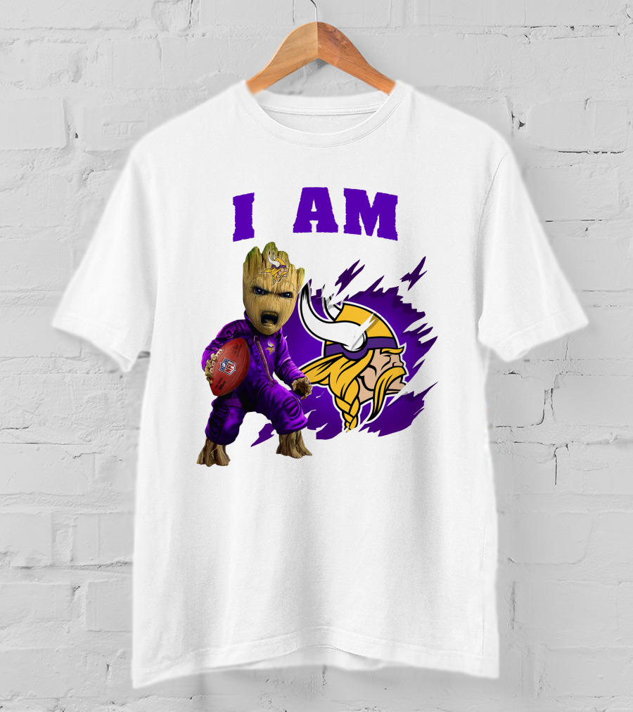 I Am Groot Minnesota Vikings Football Character T-Shirt