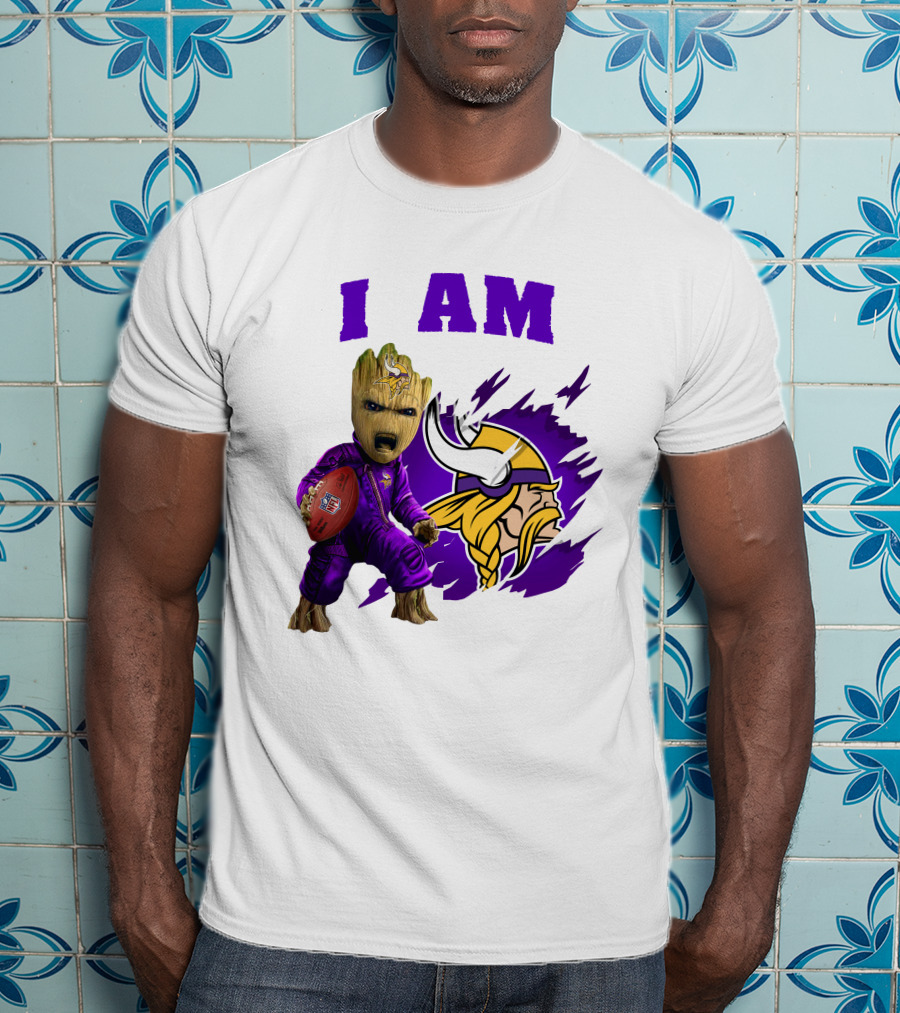 I Am Groot Minnesota Vikings Football Character T-Shirt