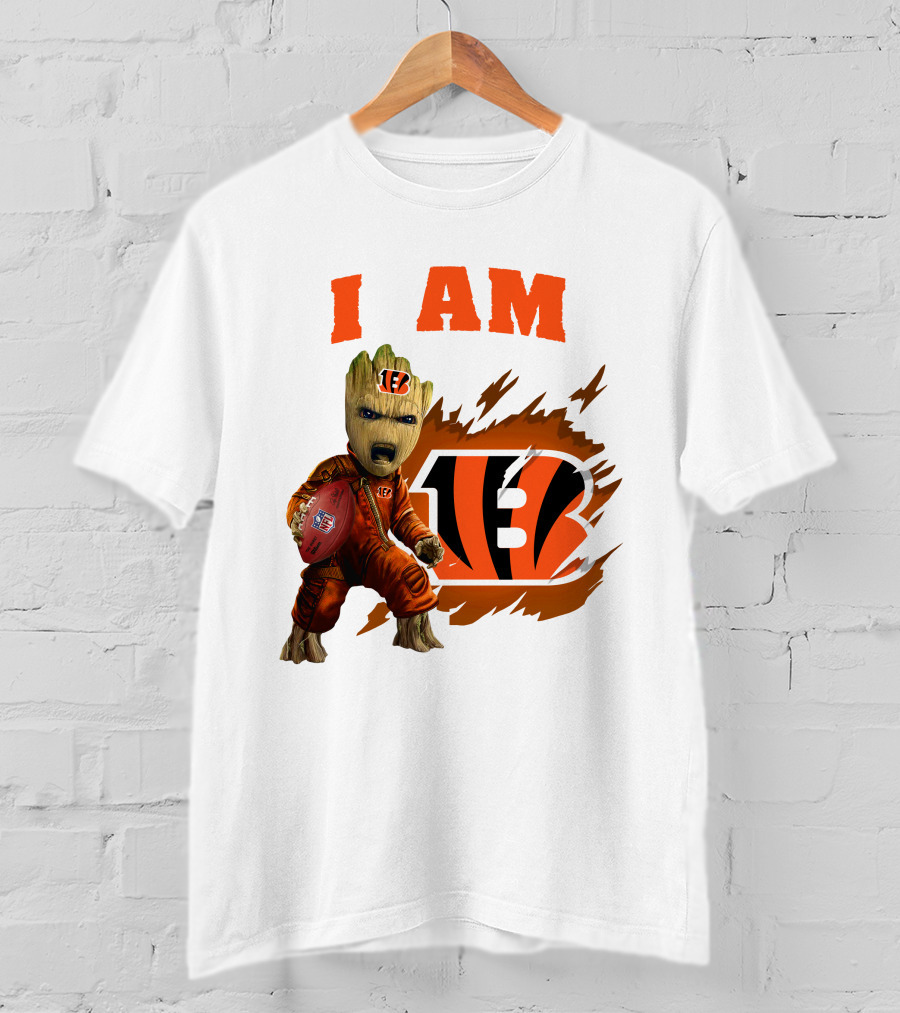 I Am Groot Bengals NFL Logo Football Character T-Shirt