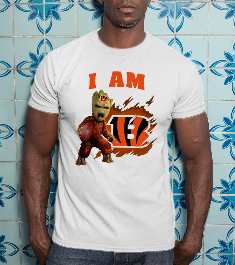 I Am Groot Bengals NFL Logo Football Character T-Shirt