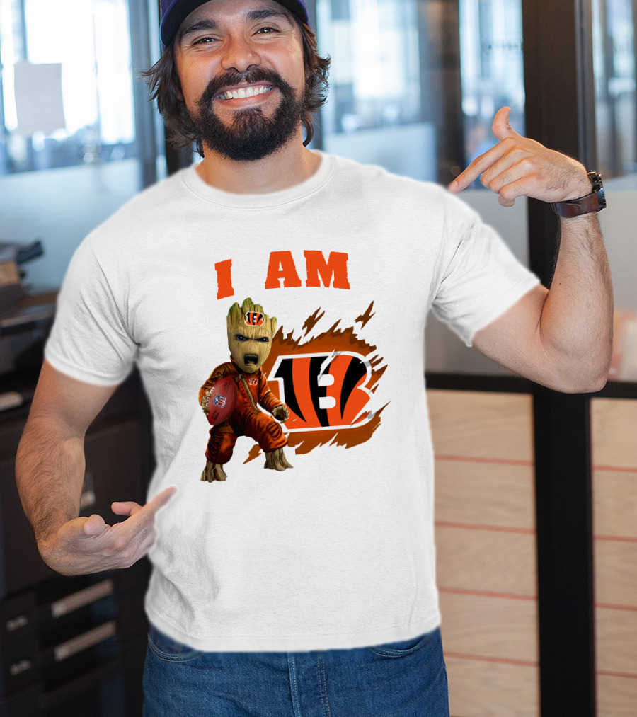 I Am Groot Bengals NFL Logo Football Character T-Shirt
