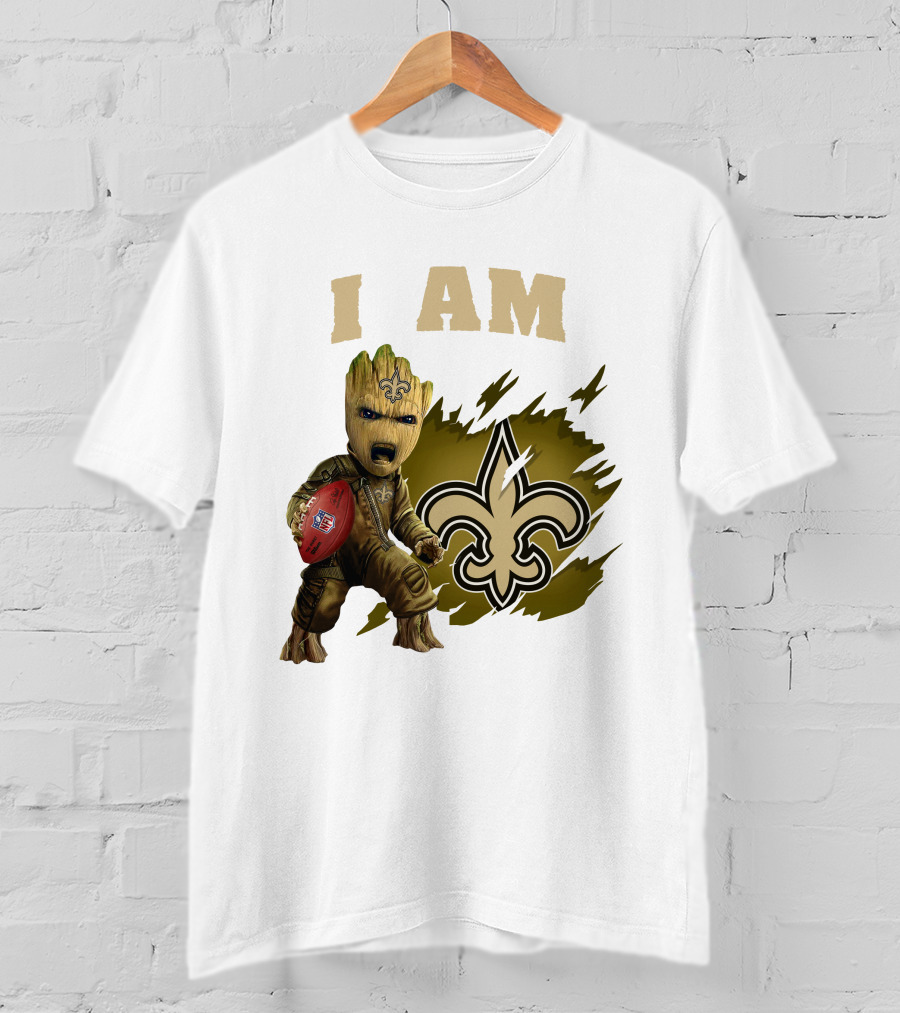 I Am Groot New Orleans Saints Football Fleur-de-lis T-Shirt