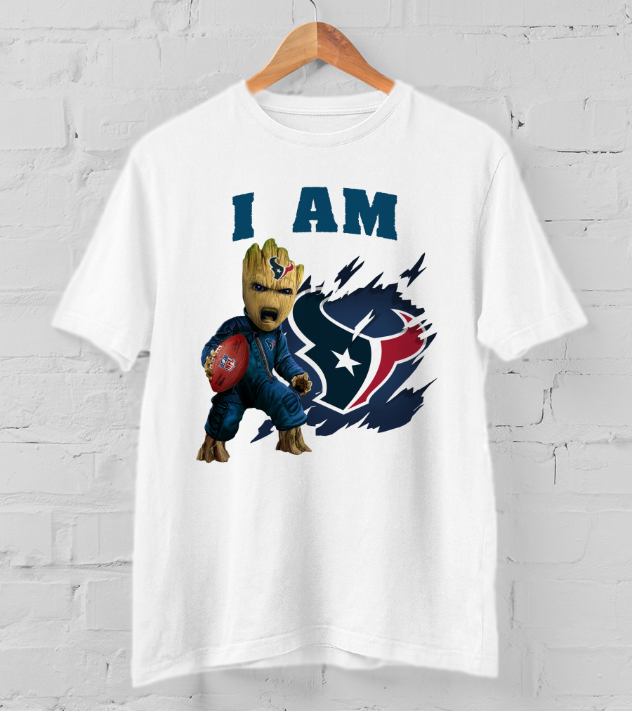 I Am Groot Houston Texans NFL Fan Gear T-Shirt