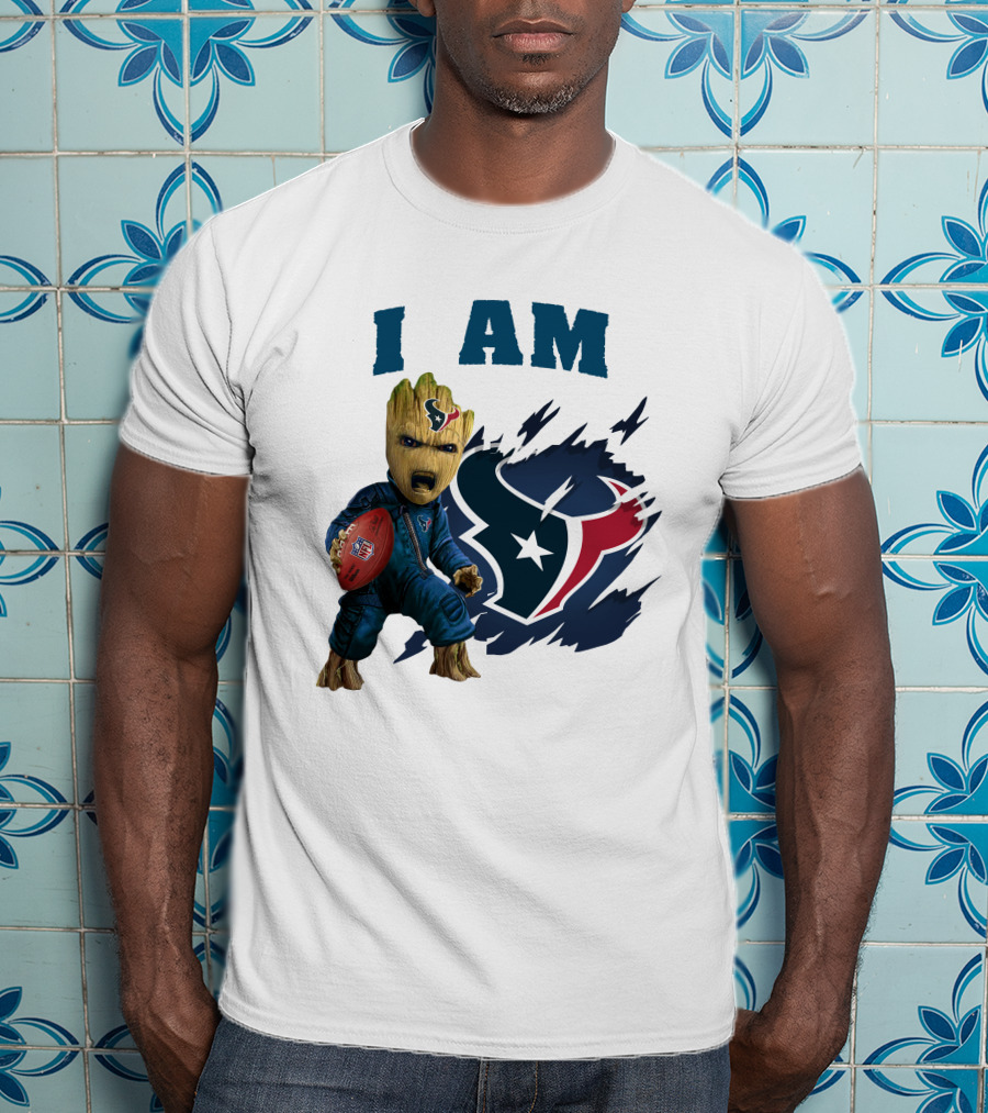 I Am Groot Houston Texans NFL Fan Gear T-Shirt