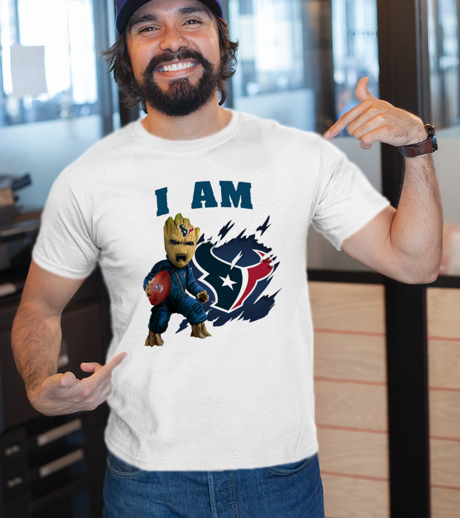 I Am Groot Houston Texans NFL Fan Gear T-Shirt