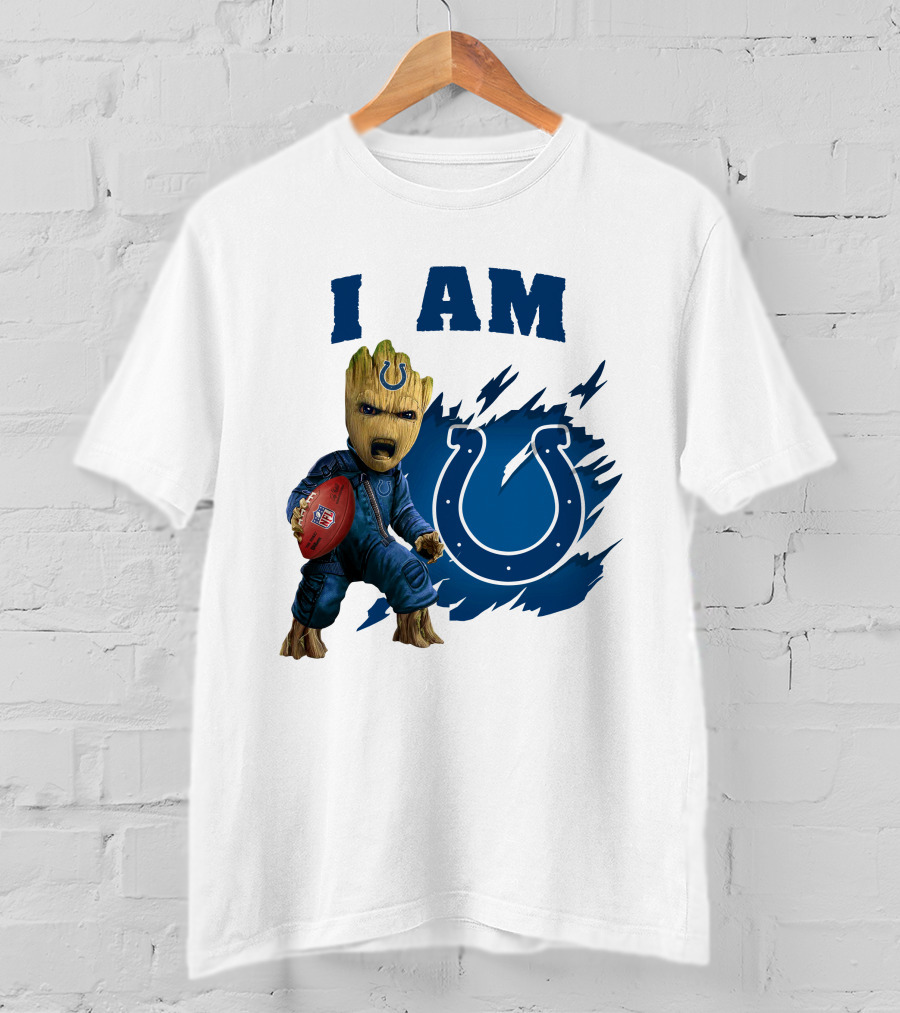 I Am Groot Indianapolis Colts Football Fan Fantasy Character T-Shirt