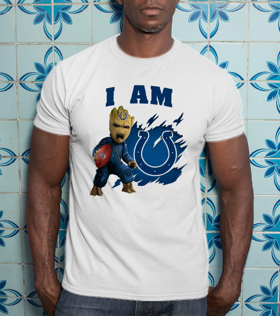 I Am Groot Indianapolis Colts Football Fan Fantasy Character T-Shirt