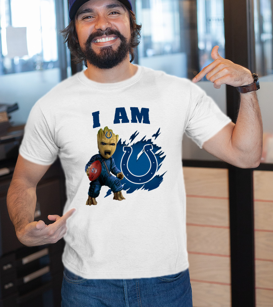 I Am Groot Indianapolis Colts Football Fan Fantasy Character T-Shirt