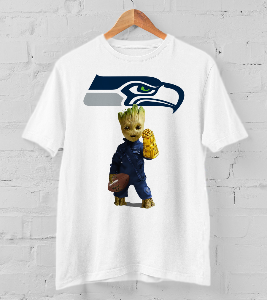 Seattle Seahawks Groot Football Infinity Glove T-Shirt
