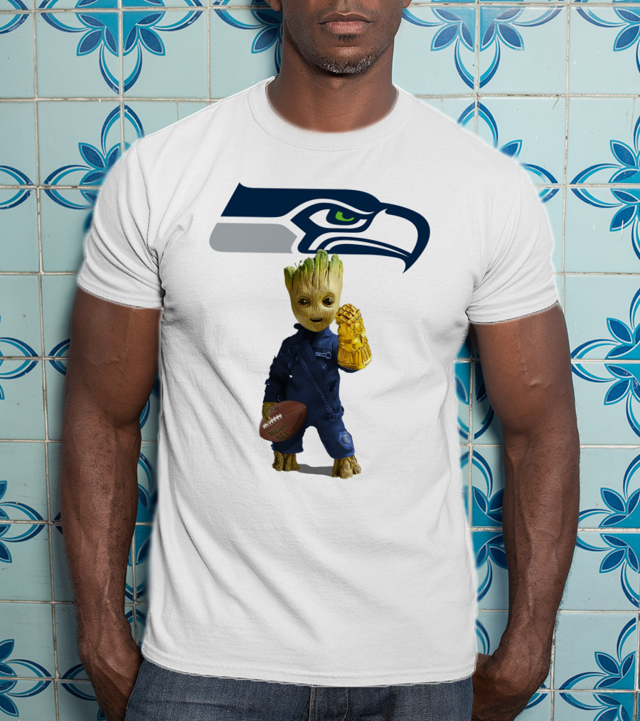 Seattle Seahawks Groot Football Infinity Glove T-Shirt