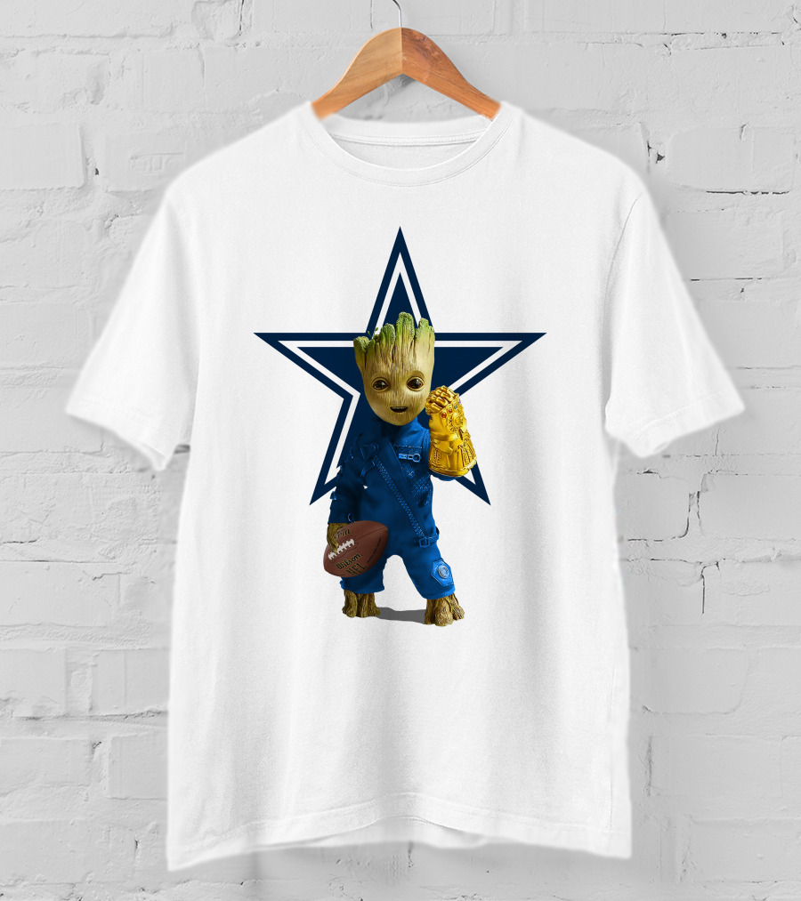 Dallas Cowboys Groot Football Infinity Gauntlet Star T-Shirt