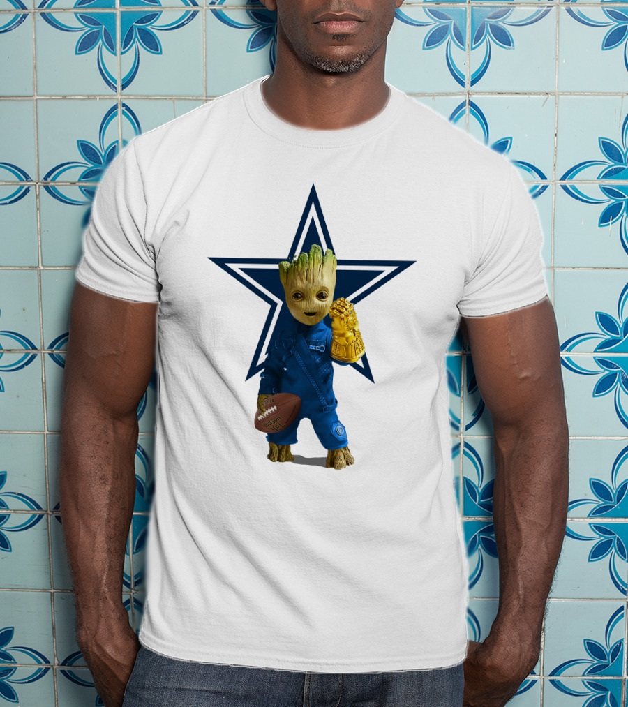 Dallas Cowboys Groot Football Infinity Gauntlet Star T-Shirt
