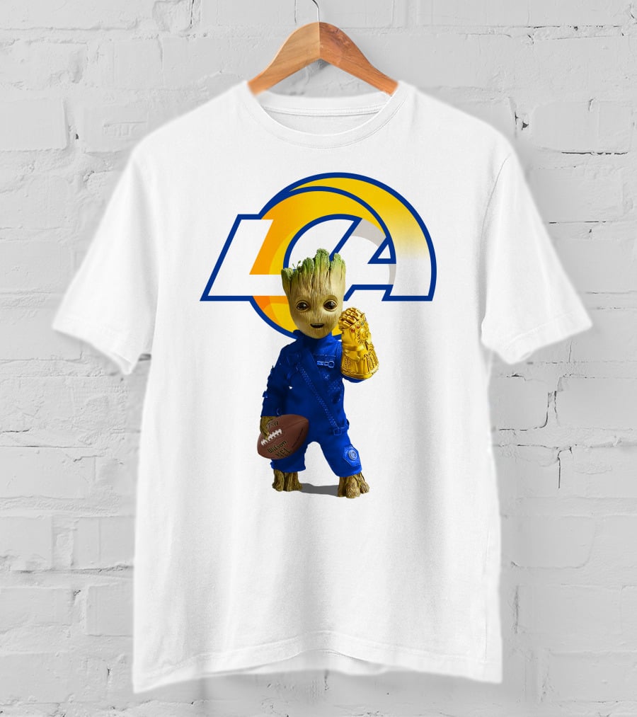 Los Angeles Rams Groot Football Infinity Gauntlet T-Shirt