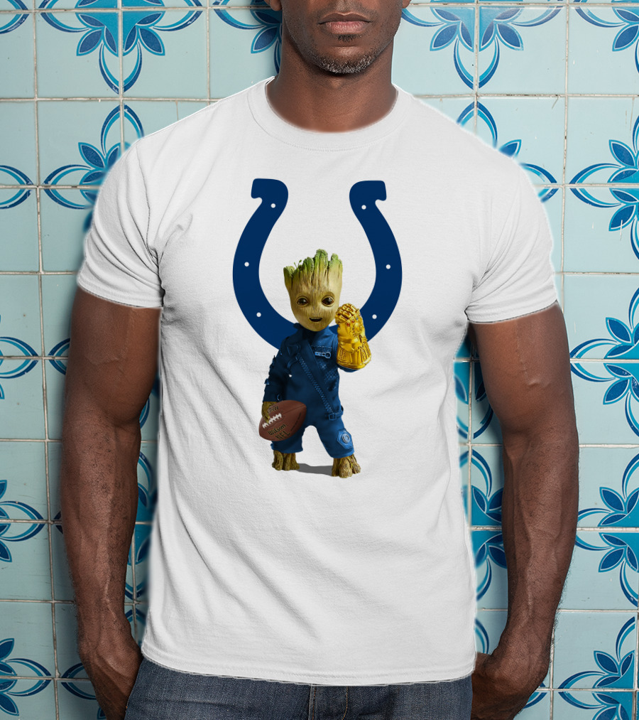 Indianapolis Colts Groot Infinity Gauntlet Football T-Shirt