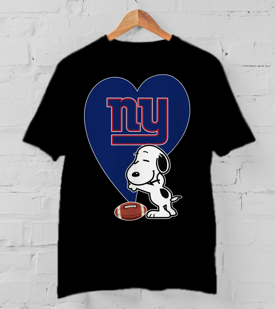 Snoopy Hugging New York Giants Football Heart T-Shirt