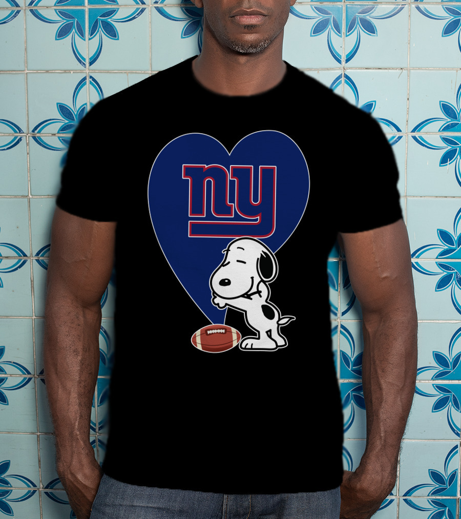 Snoopy Hugging New York Giants Football Heart T-Shirt