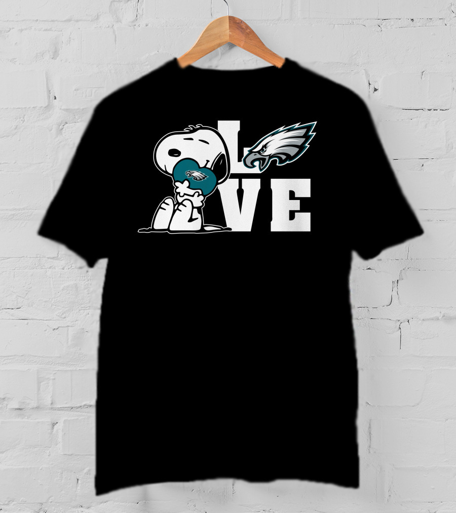 Snoopy Love Philadelphia Eagles Heart T-Shirt