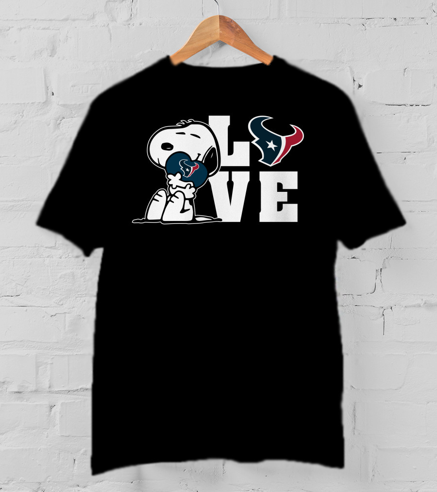 Snoopy Love Houston Texans Football T-Shirt