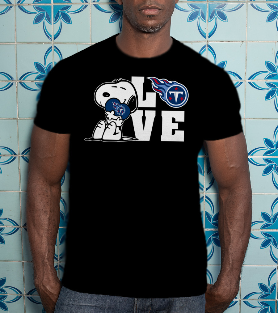 Snoopy Love Tennessee Titans Football Peanuts NFL T-Shirt