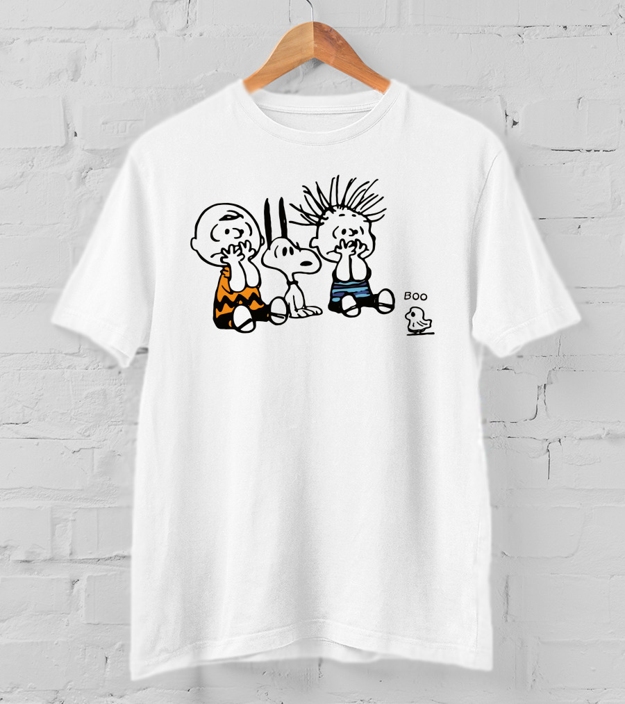 Charlie Brown Snoopy Woodstock Boo Halloween Peanuts Gang T-Shirt