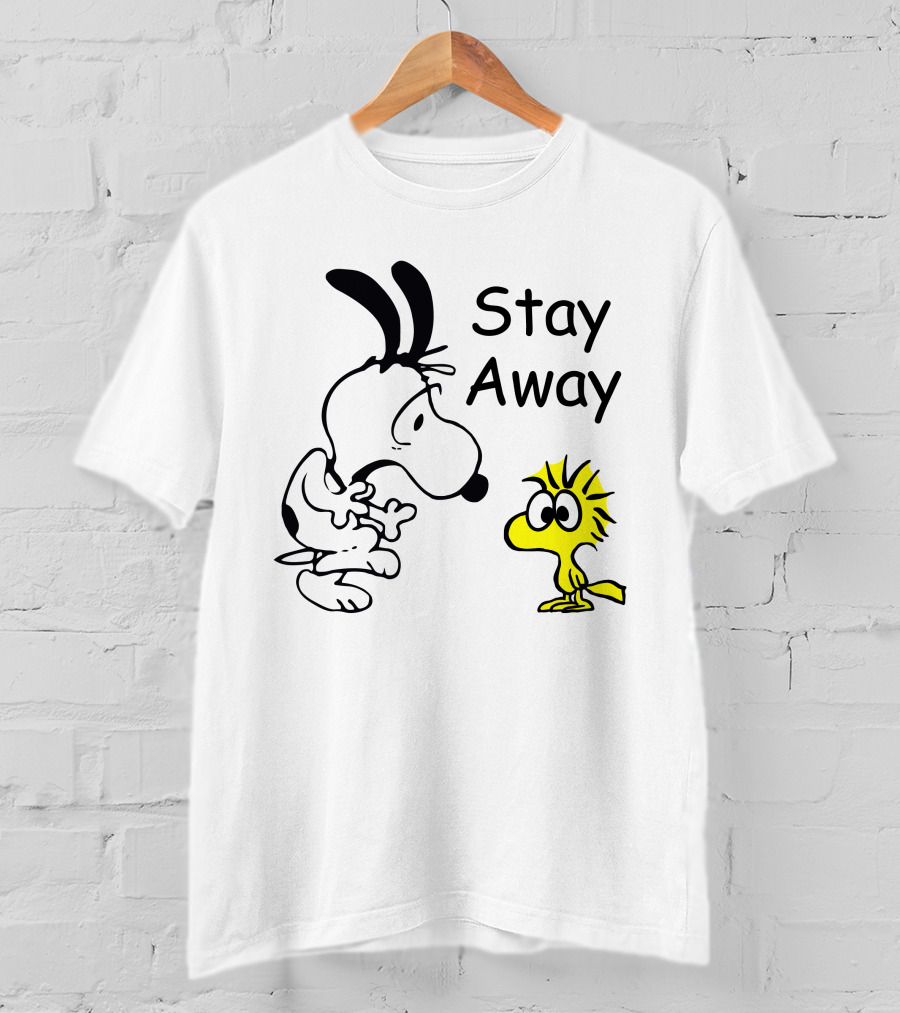 Stay Away Snoopy And Woodstock Confrontation T-Shirt