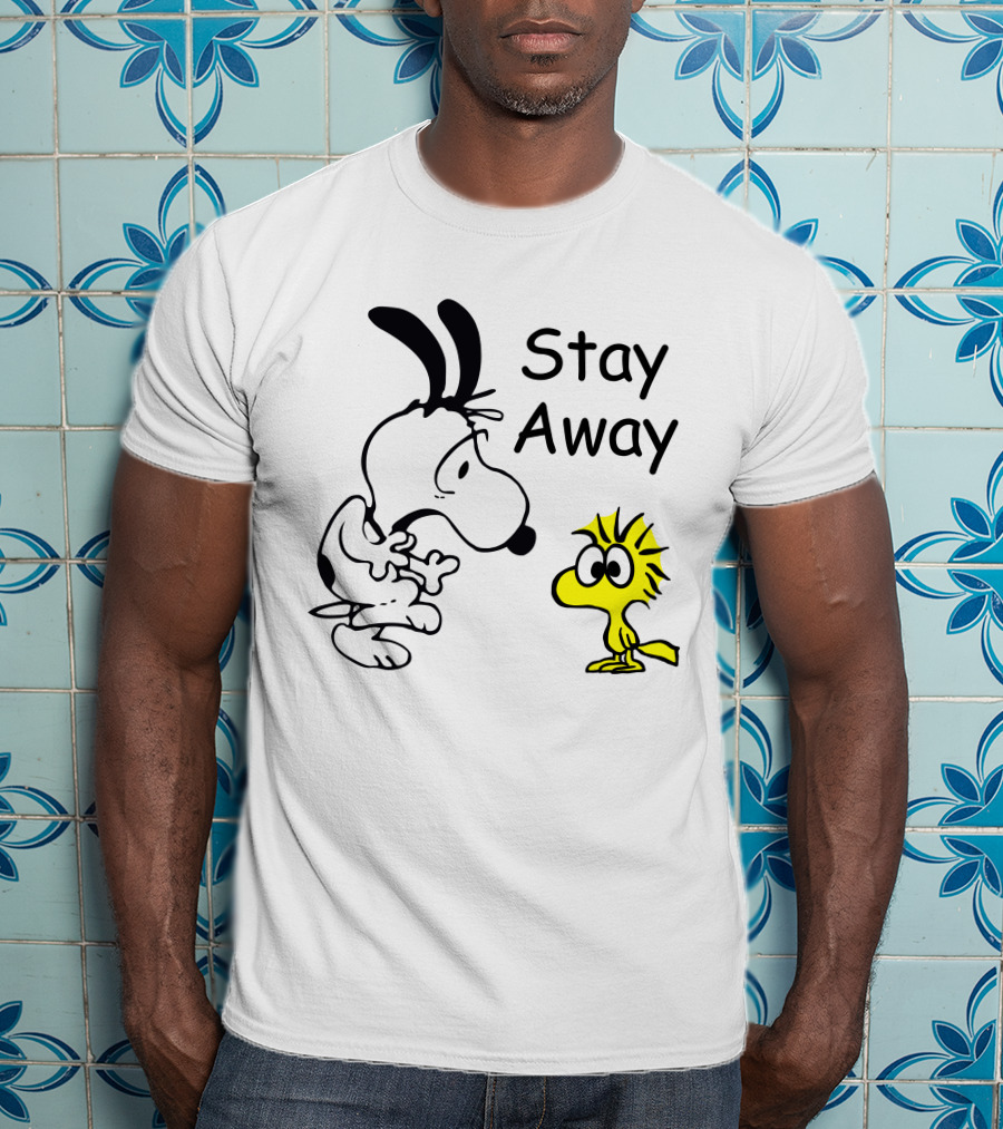 Stay Away Snoopy And Woodstock Confrontation T-Shirt
