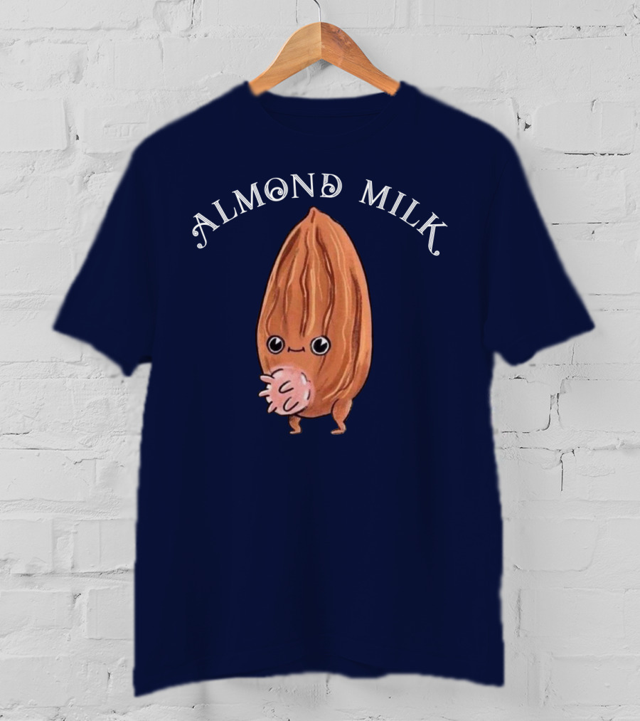 ALMOND MILK Cute Cartoon Character With Large Eyes And Smiling Face T-Shirt