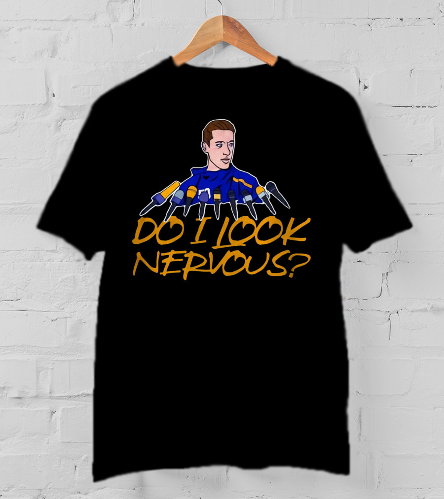 Jordan Binnington Do I Look Nervous Hockey Microphones T-Shirt